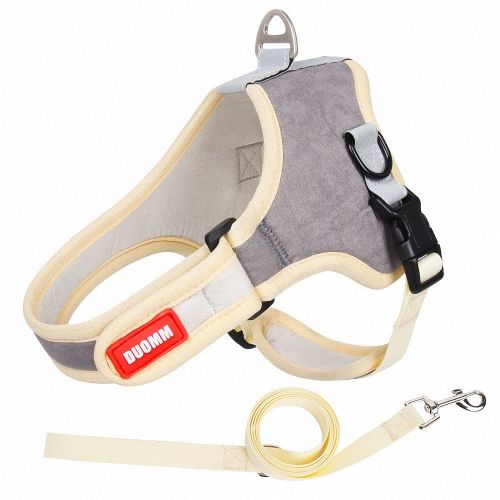 dog Harnesses and dog leash set; Suede Pet Chest Strap Saddle Vest Style Dog Chest Back Reflective Dog Strap Dog Rope Wholesale