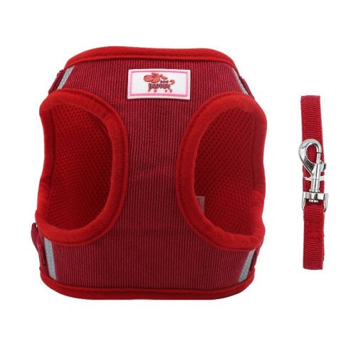 dog Harnesses and dog leash set; New dog leash corduroy breathable dog chest strap reflective pet chest strap walking dog rope set