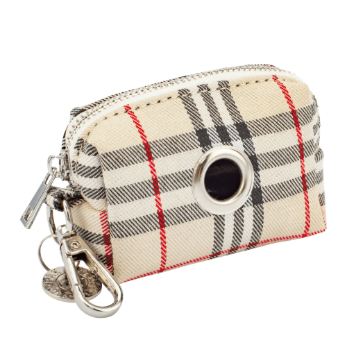 Waste Bag Holder -Beige Plaid Waste Bag Holder -Beige Plaid